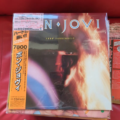 【LP】ボン・ジョヴィ/7800ファーレンハイト('85/国内盤帯付/ポスター&ステッカー付)