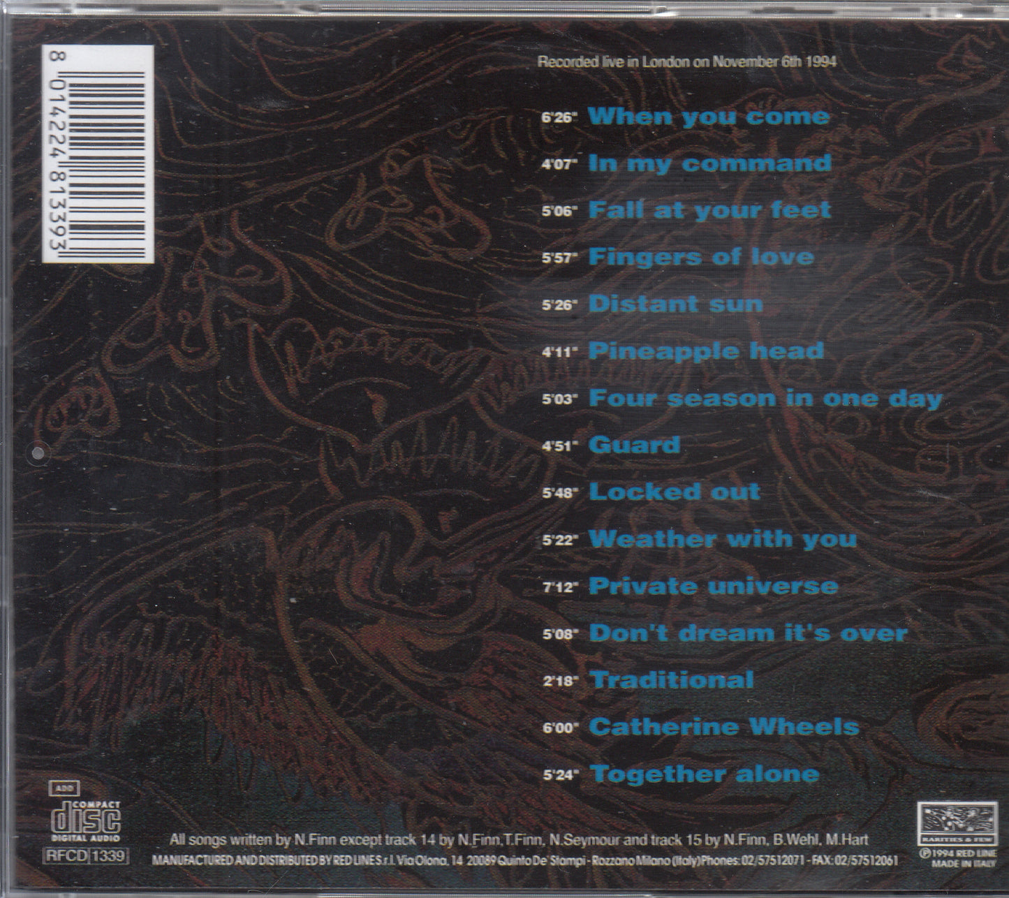 【CD】クラウデッド・ハウス/イングランド1994(Bootleg)