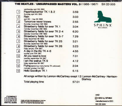 【CD】ビートルズ/アンサーパスド・マスターズ Vol,3 1966-'67(ブートレグ）