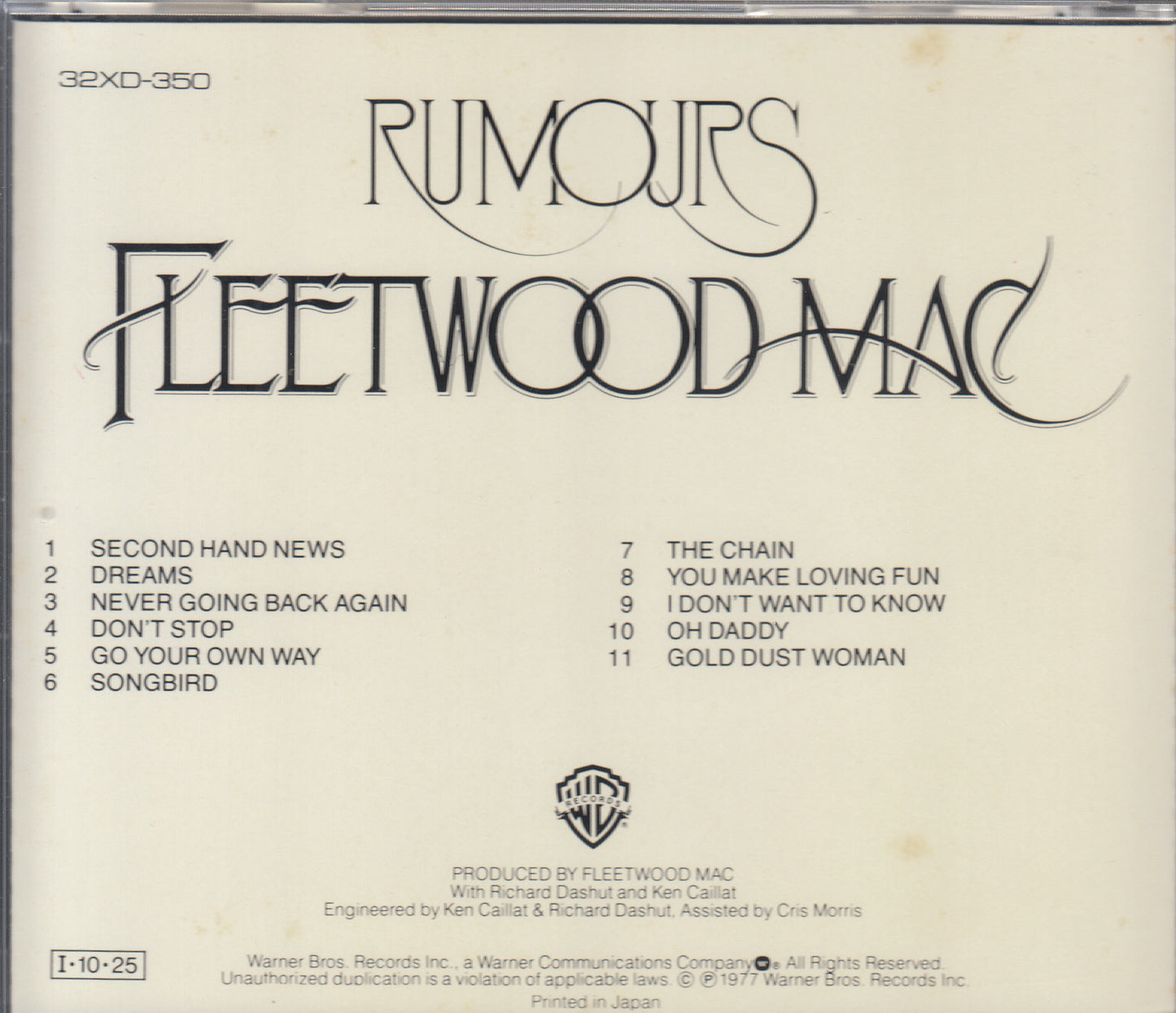 【CD】フリートウッド・マック/噂-RUMOURS('77/国内盤)